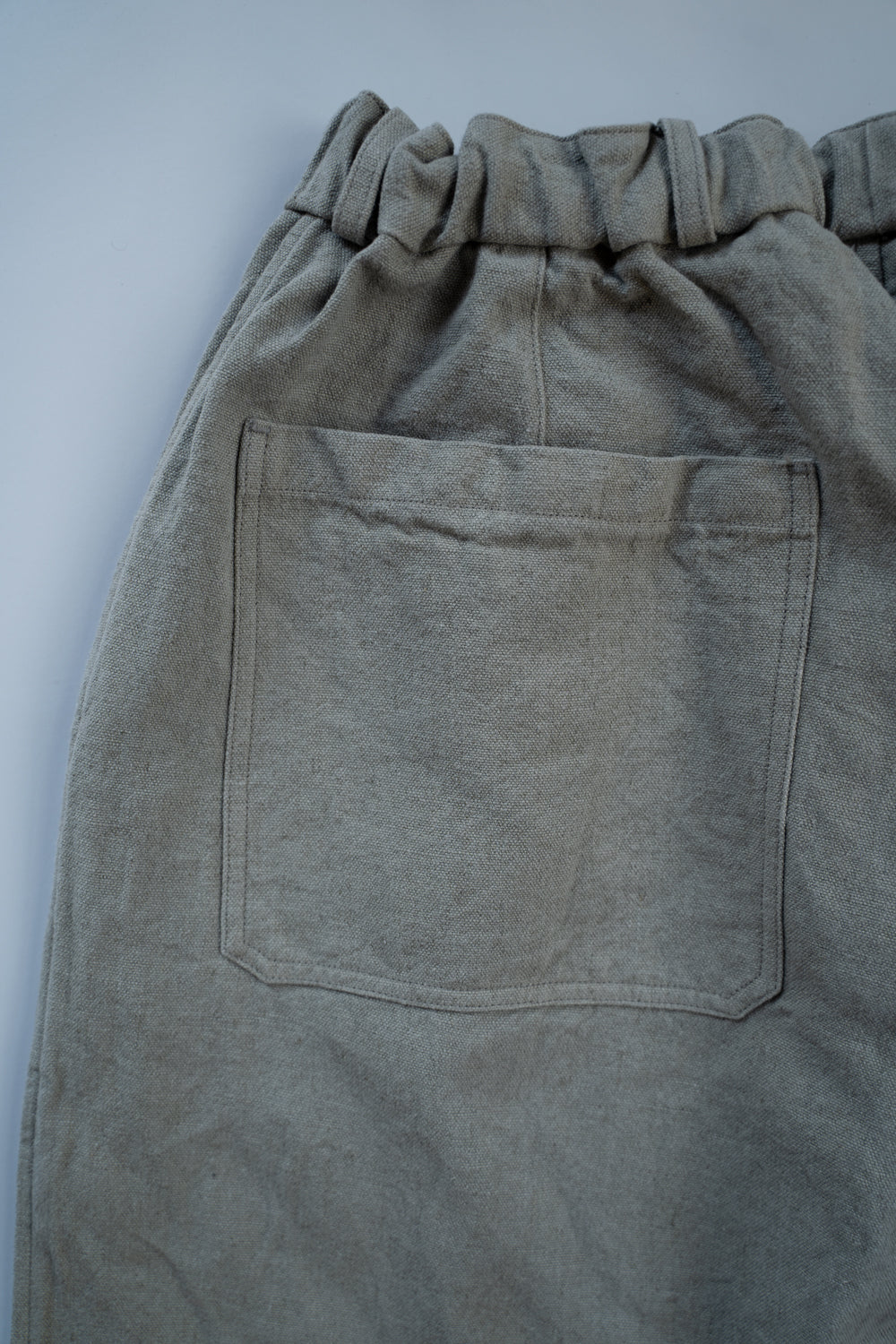 亜麻苧麻ワイドパンツ(灰緑)
