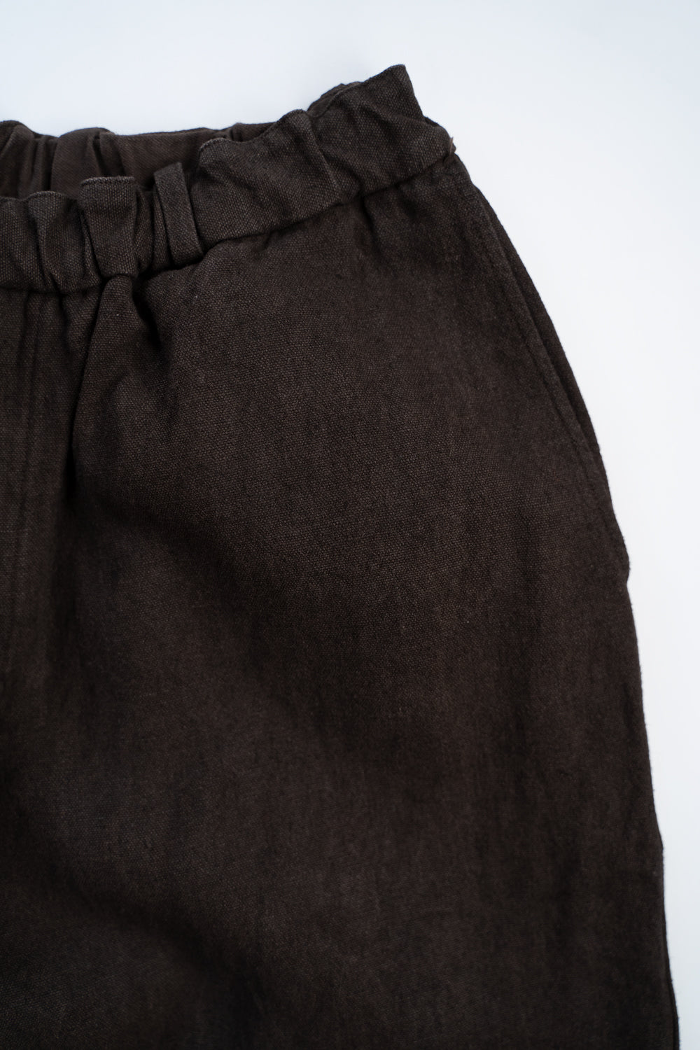 亜麻苧麻ワイドパンツ(泥染)