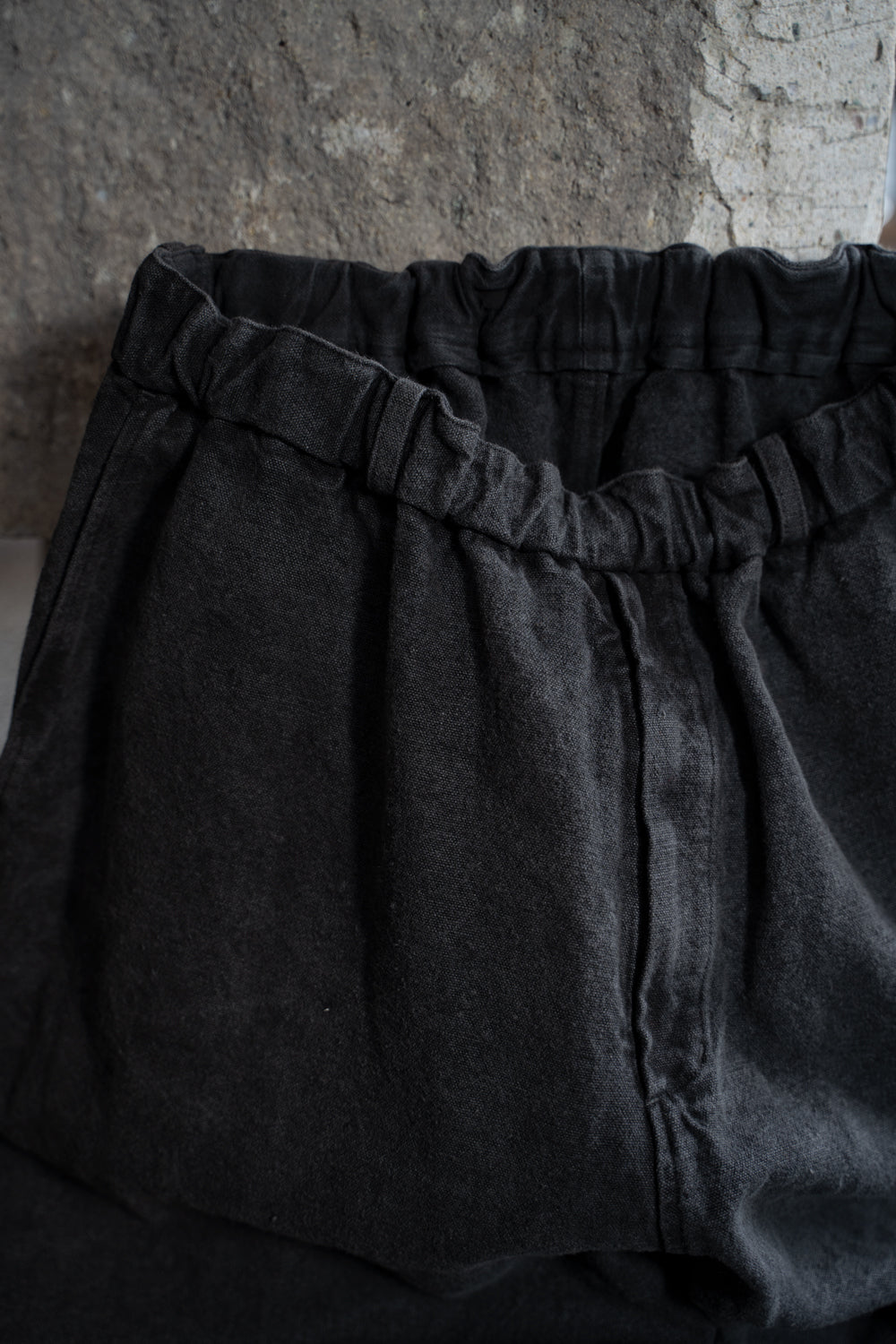 亜麻苧麻ワイドパンツ(炭)