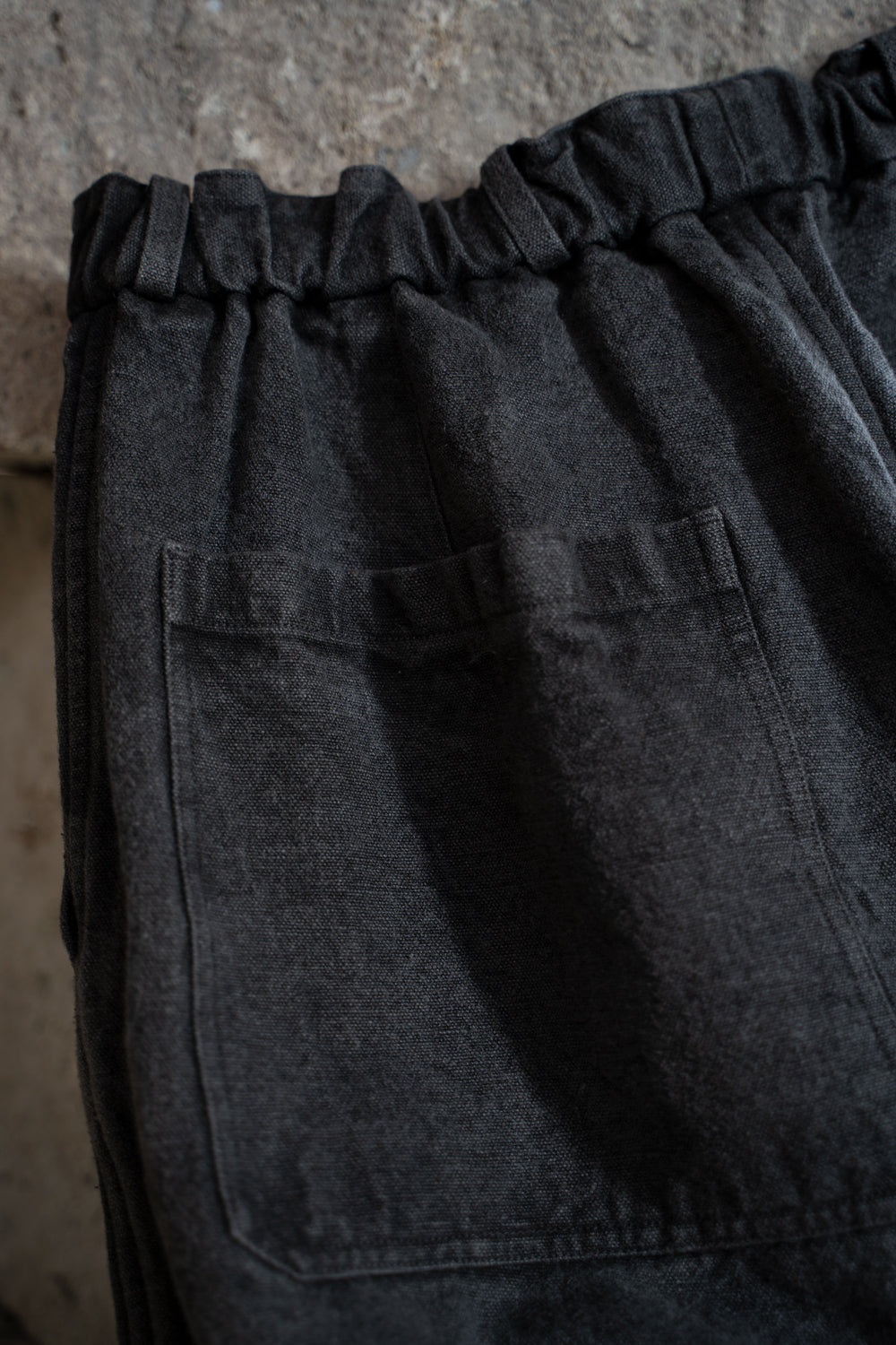 亜麻苧麻ワイドパンツ(炭)