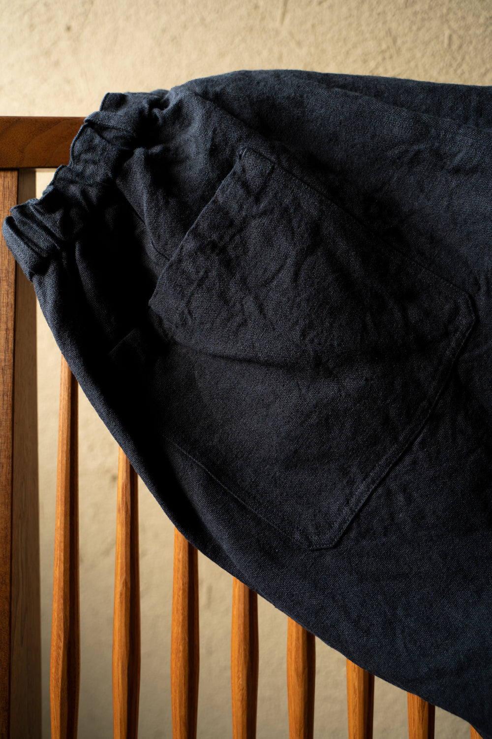 亜麻苧麻ワイドパンツ(墨黒)