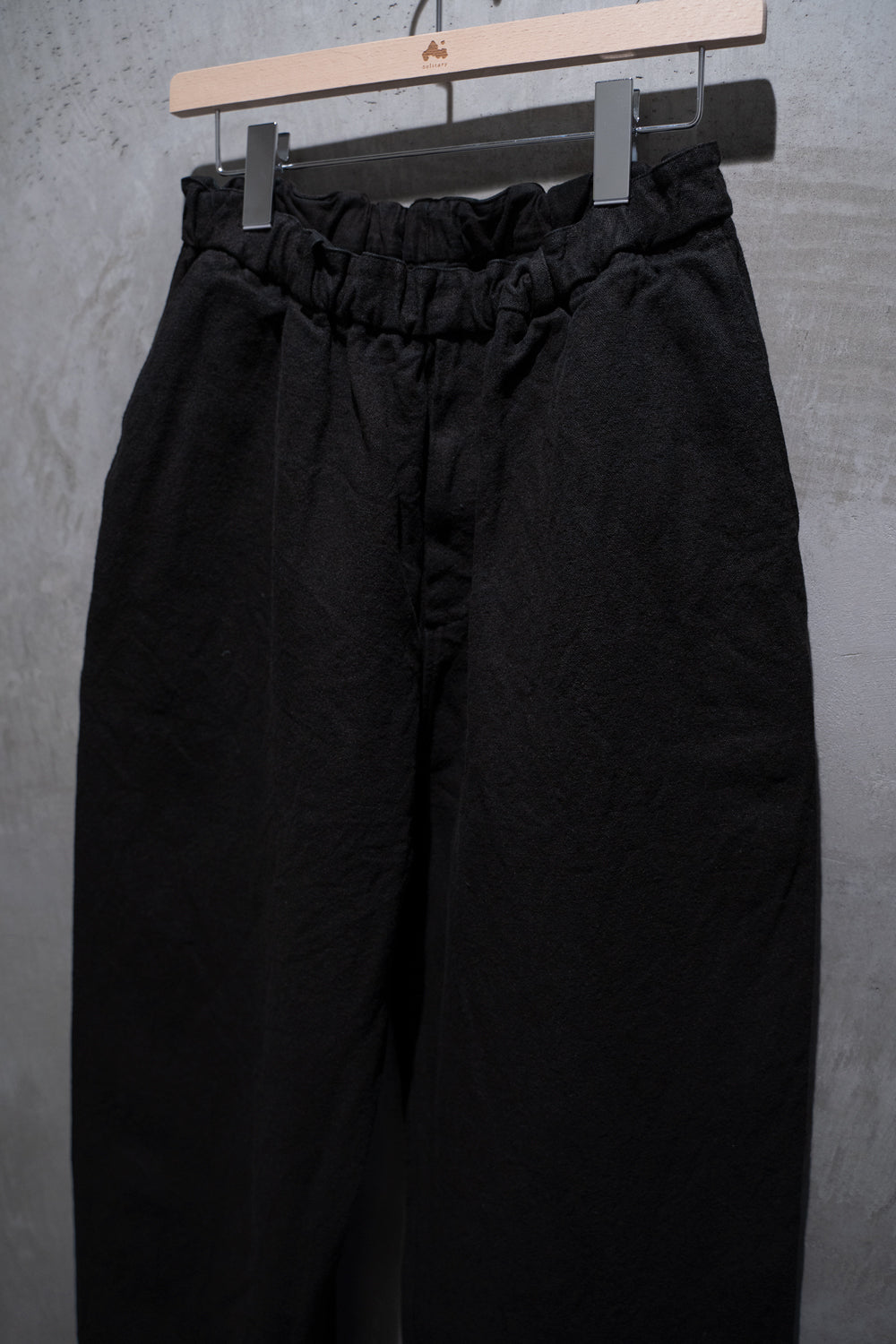 亜麻苧麻ワイドパンツ(黒)