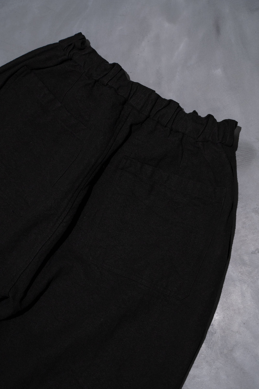 亜麻苧麻ワイドパンツ(黒)