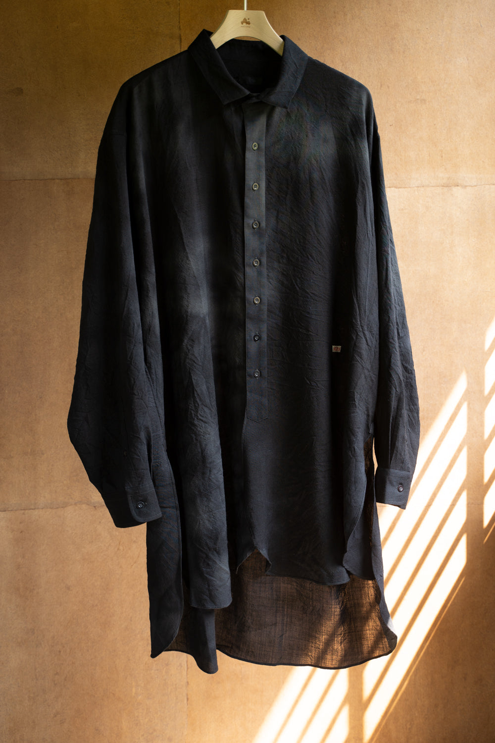 Over Sized Short Collar Shirts "SH-039"-MN（GRAY）