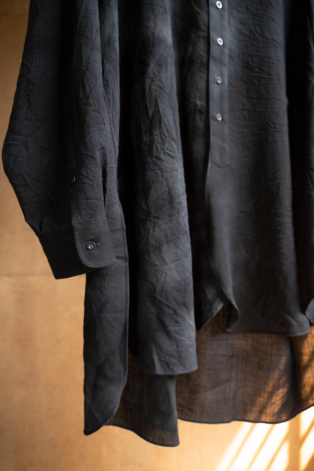 Over Sized Short Collar Shirts "SH-039"-MN（GRAY）